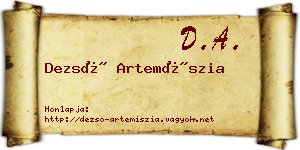 Dezső Artemíszia névjegykártya